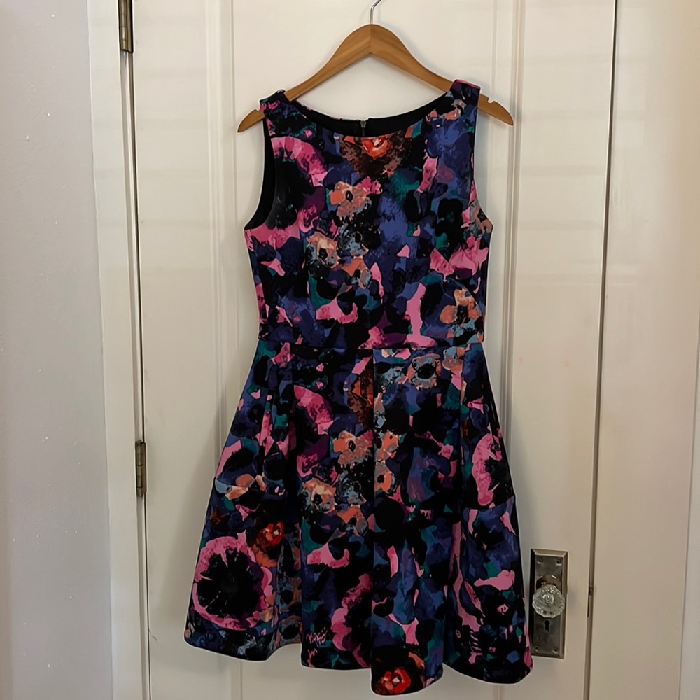 Colorful fit and flare dress